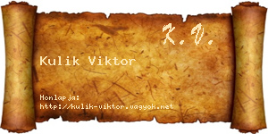 Kulik Viktor névjegykártya
